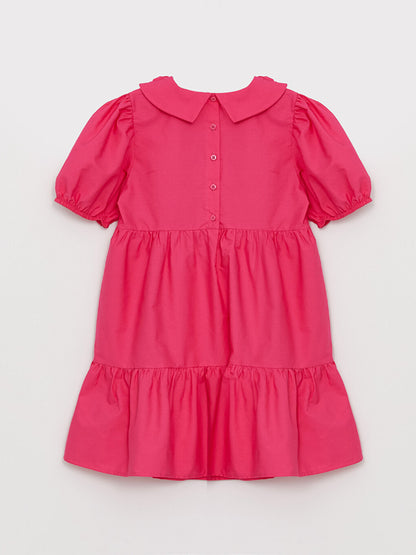 Shirt Collar Short Sleeve Girl's Dress