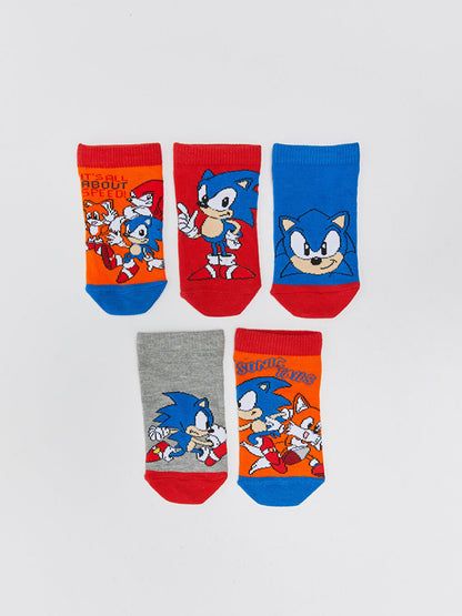 Sonic Patterned Boys Booties Socks 5-pack