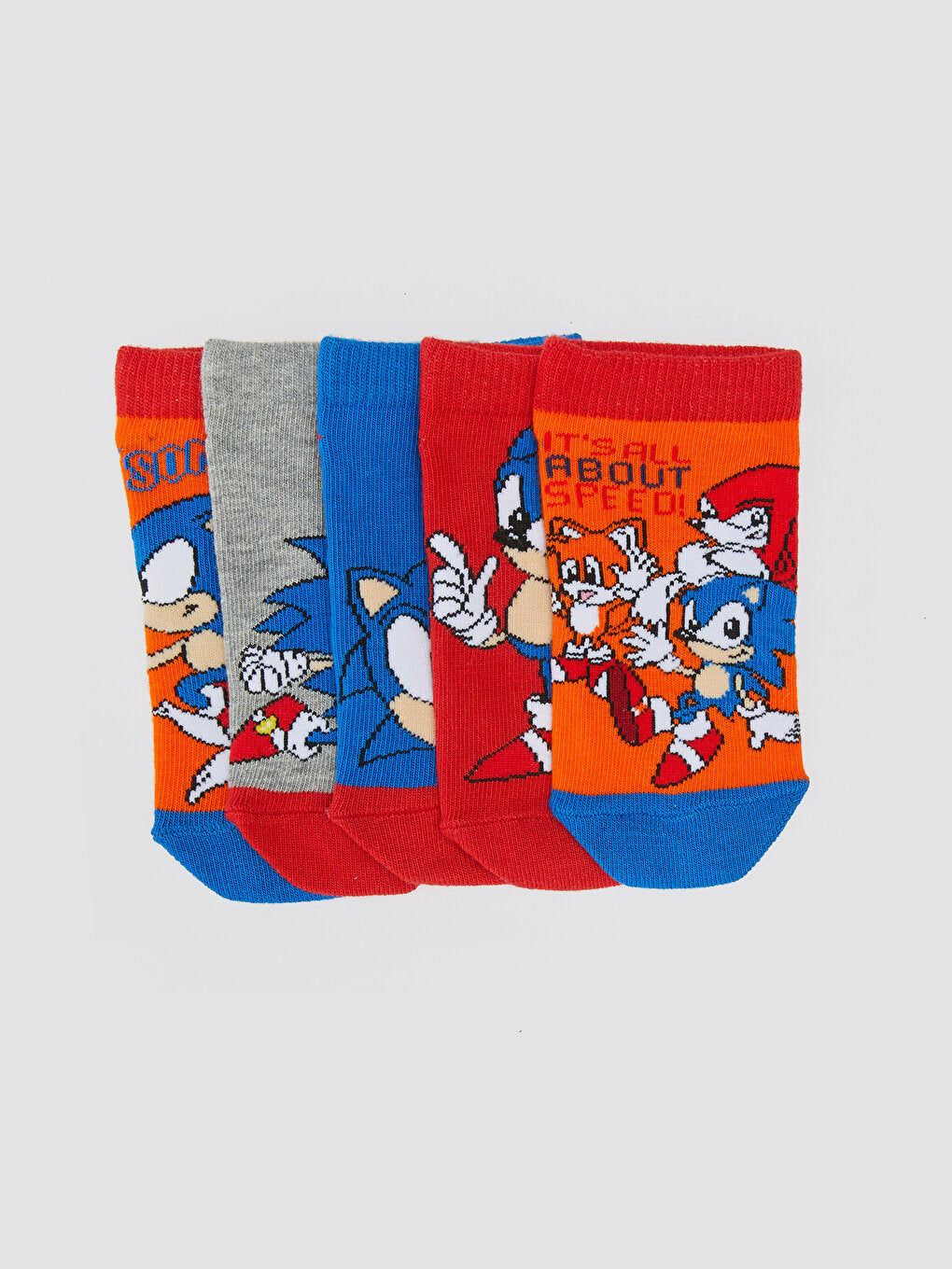 Sonic Patterned Boys Booties Socks 5-pack