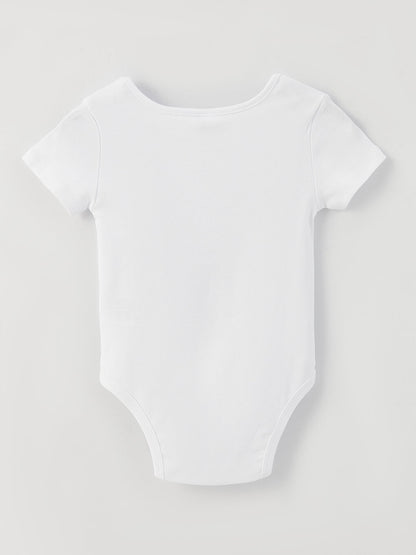 Crew Neck Basic Short Sleeve Unisex Children's Snap-On Bodysuit