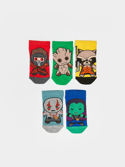 Marvel Patterned Boy Booties Socks 5-pack