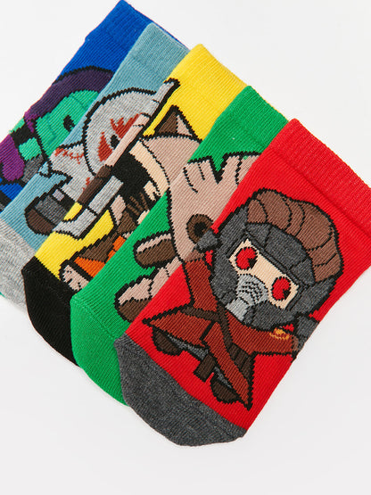 Marvel Patterned Boy Booties Socks 5-pack