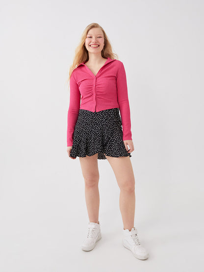 Patterned Women's Skirt with Elastic Waist