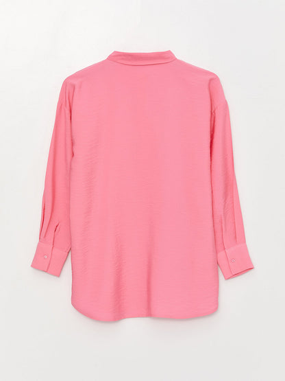 Plain Long Sleeve Oversize Women's Shirt Tunic