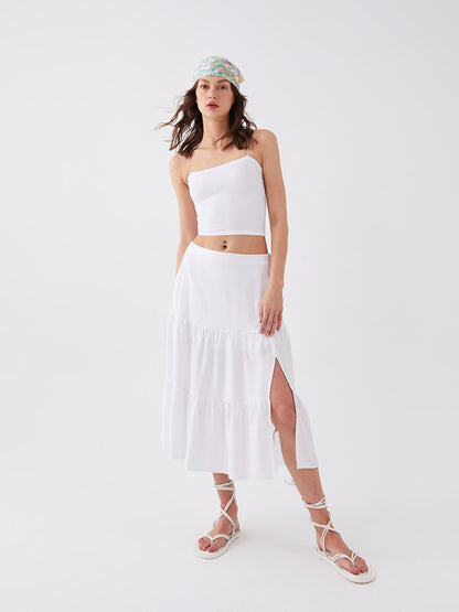 Women's Elastic Waist Straight Skirt