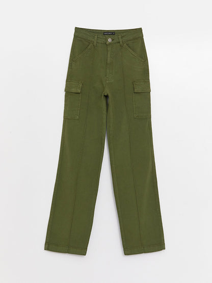 Comfortable Fit Straight Wide Leg Women's Cargo Pants