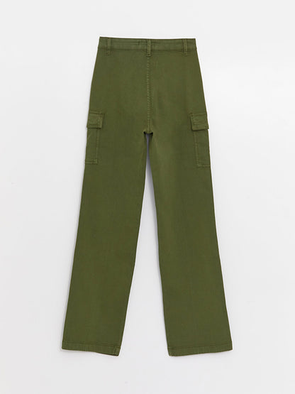 Comfortable Fit Straight Wide Leg Women's Cargo Pants