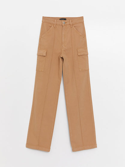 Comfortable Fit Straight Wide Leg Women's Cargo Pants