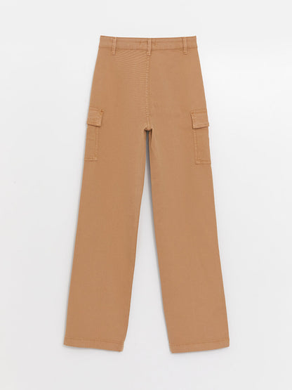 Comfortable Fit Straight Wide Leg Women's Cargo Pants