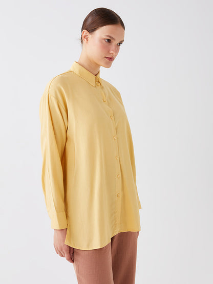 Plain Long Sleeve Oversize Women's Shirt Tunic