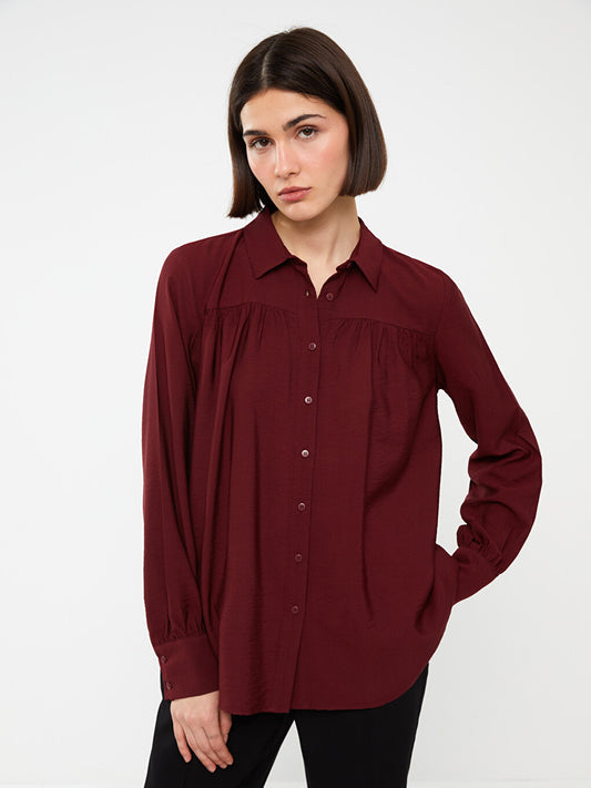 Plain Long Sleeve Oversize Women's Shirt