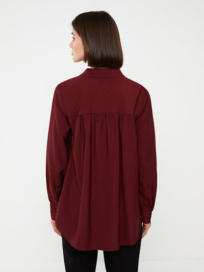 Plain Long Sleeve Oversize Women's Shirt