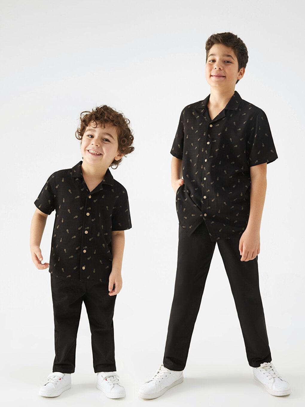 Patterned Short Sleeve Boy's Shirt