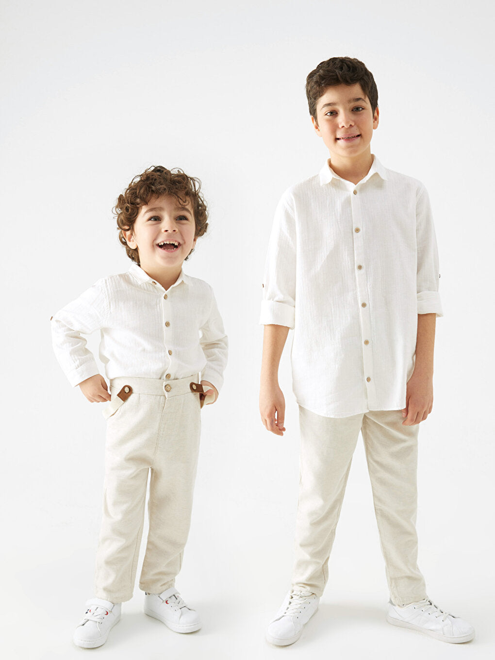 Comfortable Fit Linen Blend Boy's Trousers