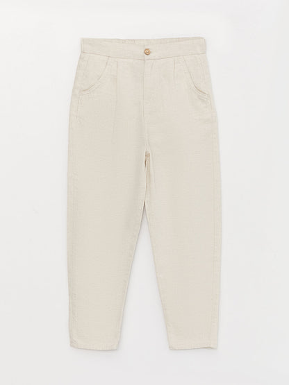 Comfortable Fit Linen Blend Boy's Trousers