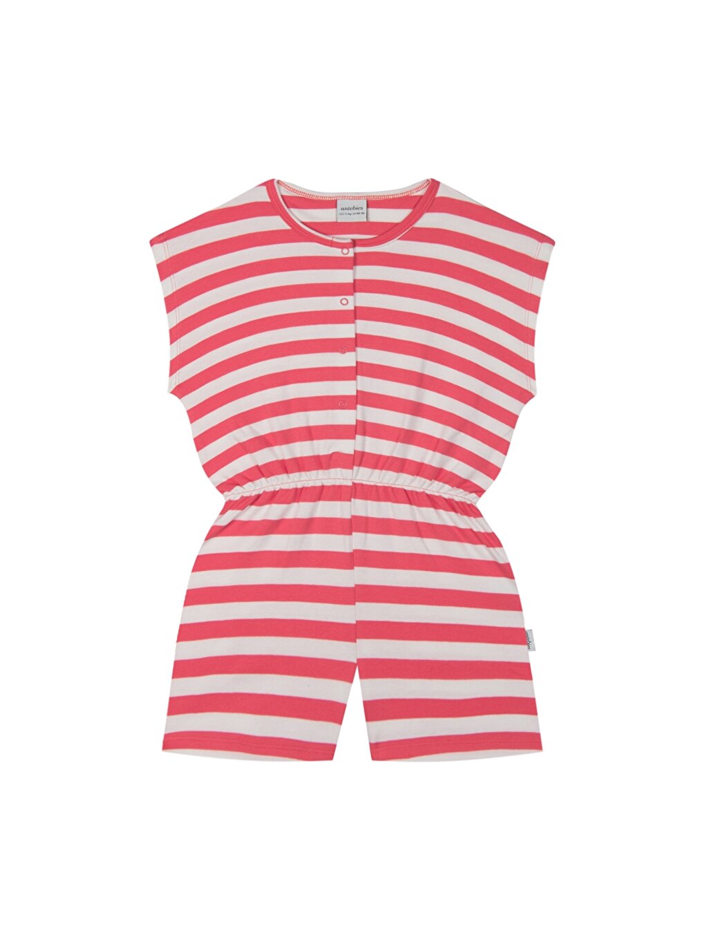 Crew Neck Striped Girl's Jumpsuit