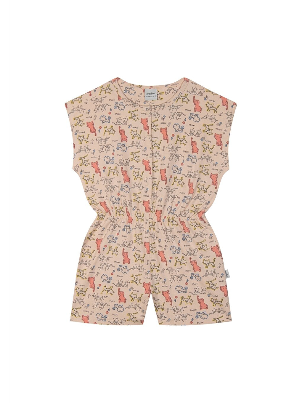 Crew Neck Patterned Girl's Jumpsuit