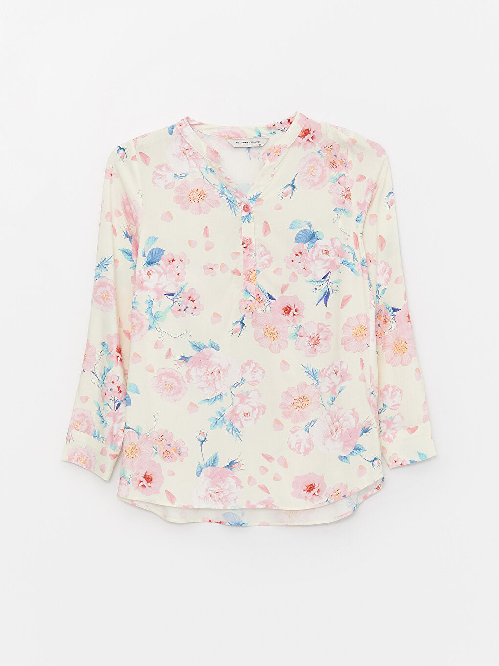 Wacky Collar Floral Long Sleeve Women's Blouse