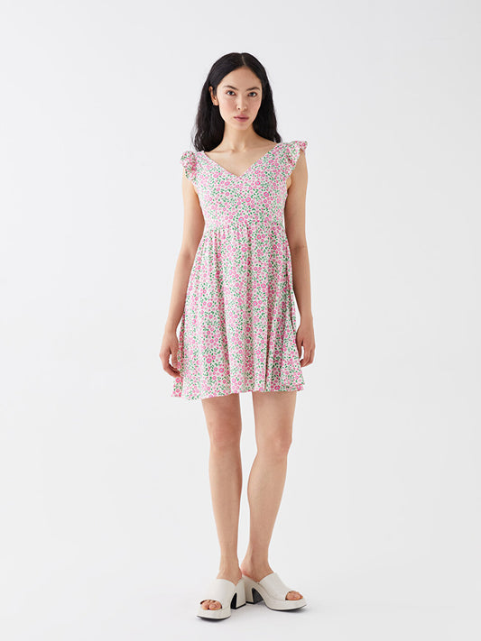 V-Neck Floral Women's Dress