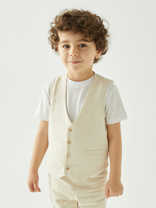 Self Patterned Baby Boy Vest