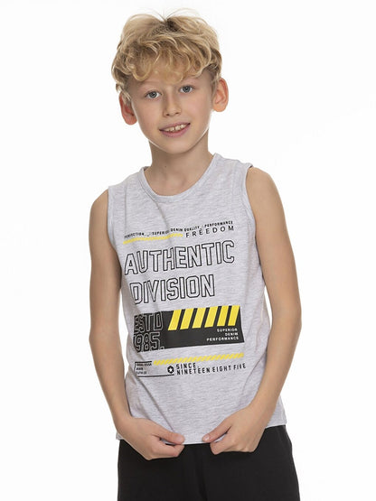 Crew Neck Printed Boy's Undershirt