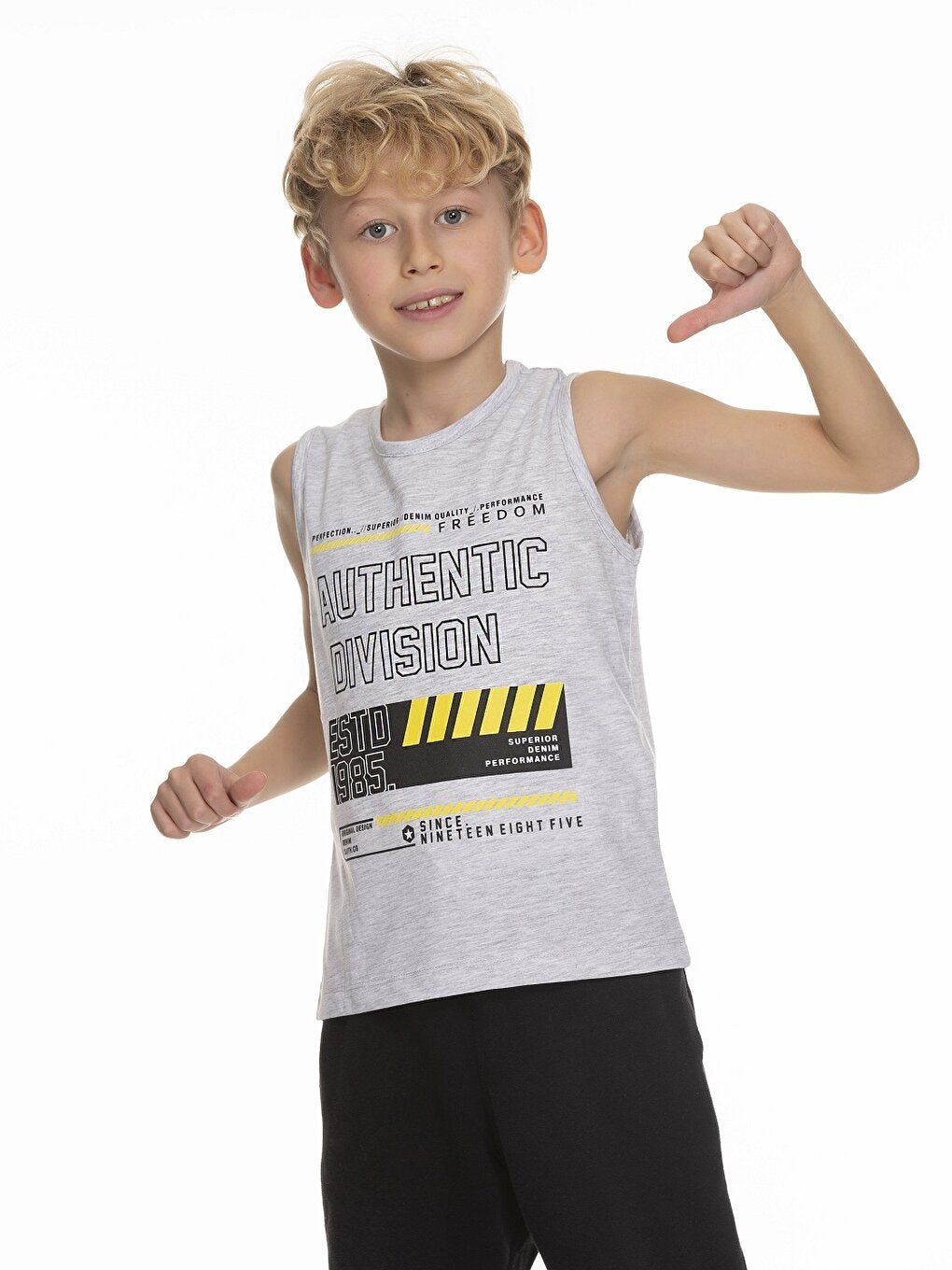 Crew Neck Printed Boy's Undershirt