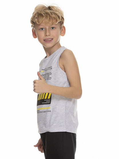 Crew Neck Printed Boy's Undershirt