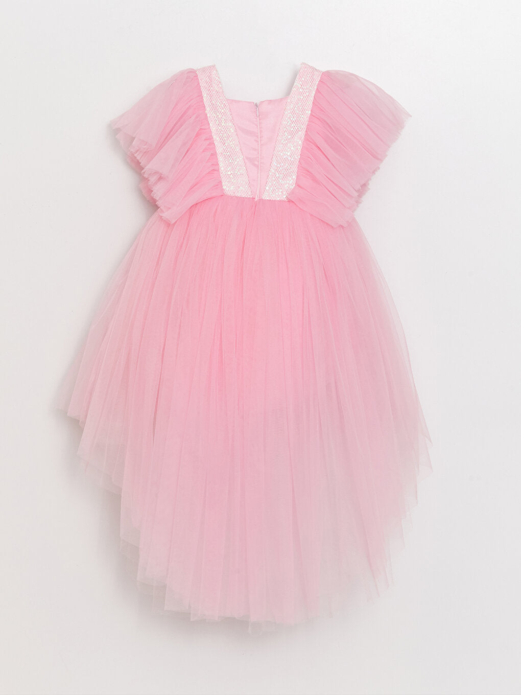 Sequin Embroidered Tulle Detailed Girl's Dress