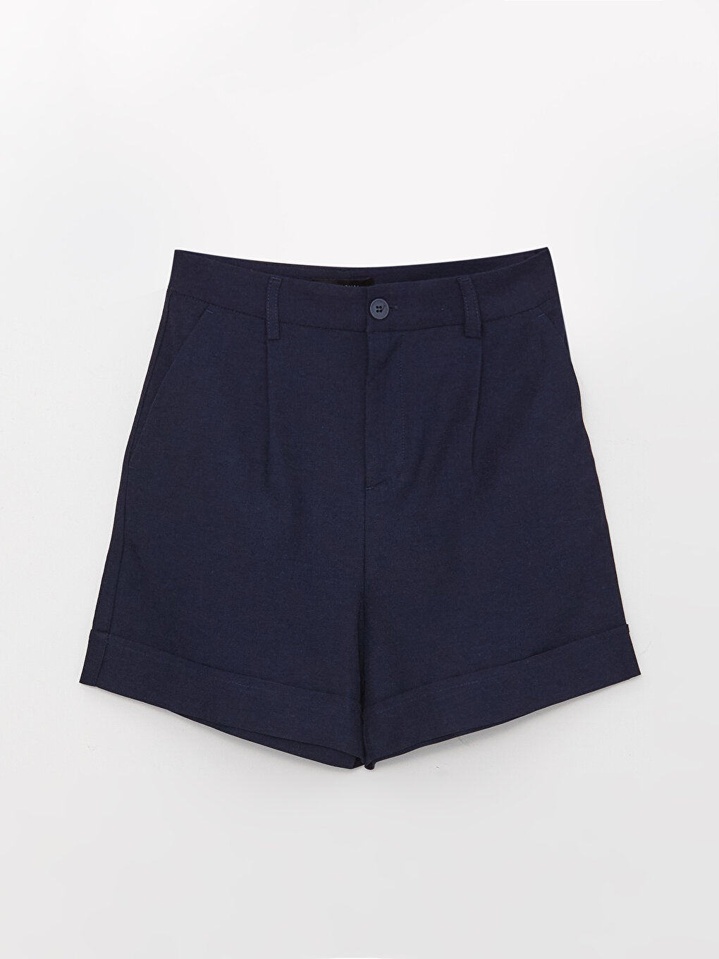 Standard Fit Plain Linen Look Women's Shorts