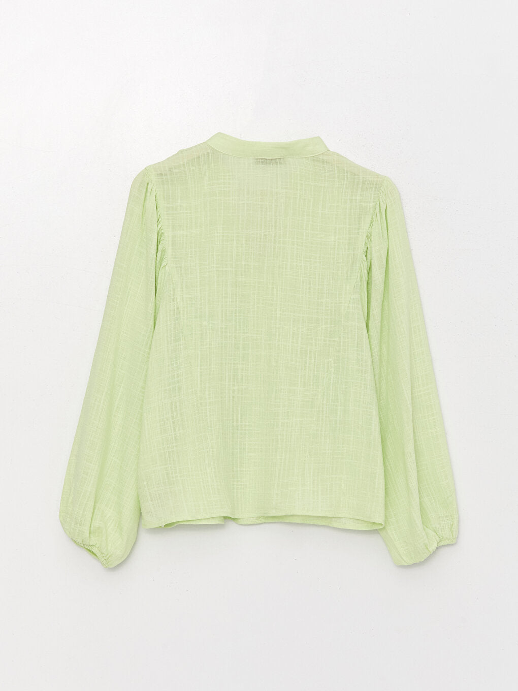 Tie Collar Plain Long Sleeve Oversize Women's Blouse