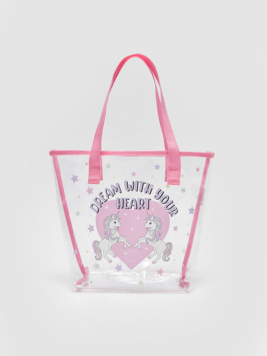 Printed Transparent Girl's Shoulder Bag