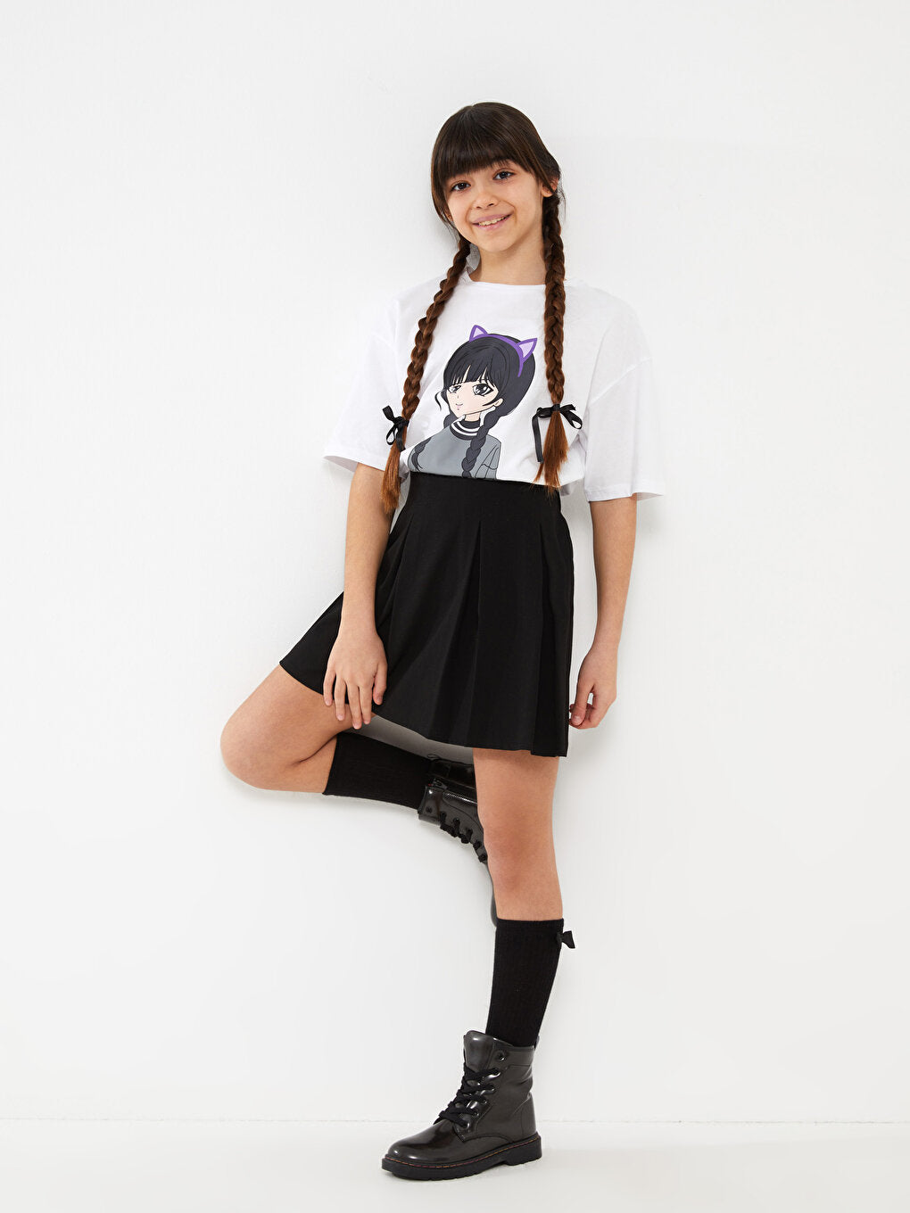 Girl's Short Skirt with Elastic Waist