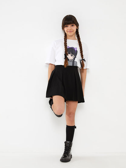 Girl's Short Skirt with Elastic Waist