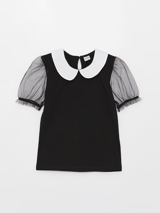 Baby Collar Short Sleeve Girls' T-Shirt