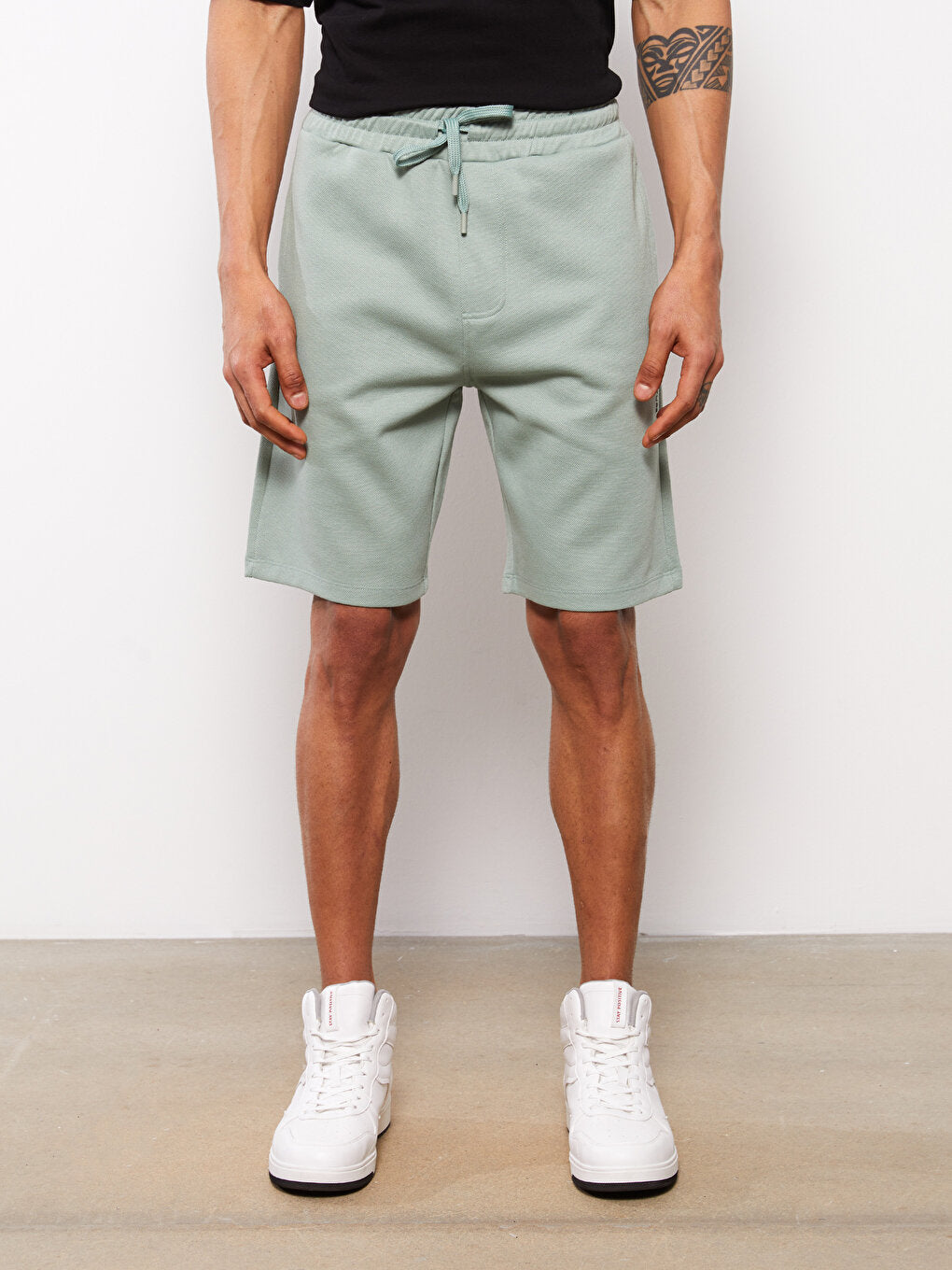 Slim Fit Men's Shorts with Waist Tie Detail