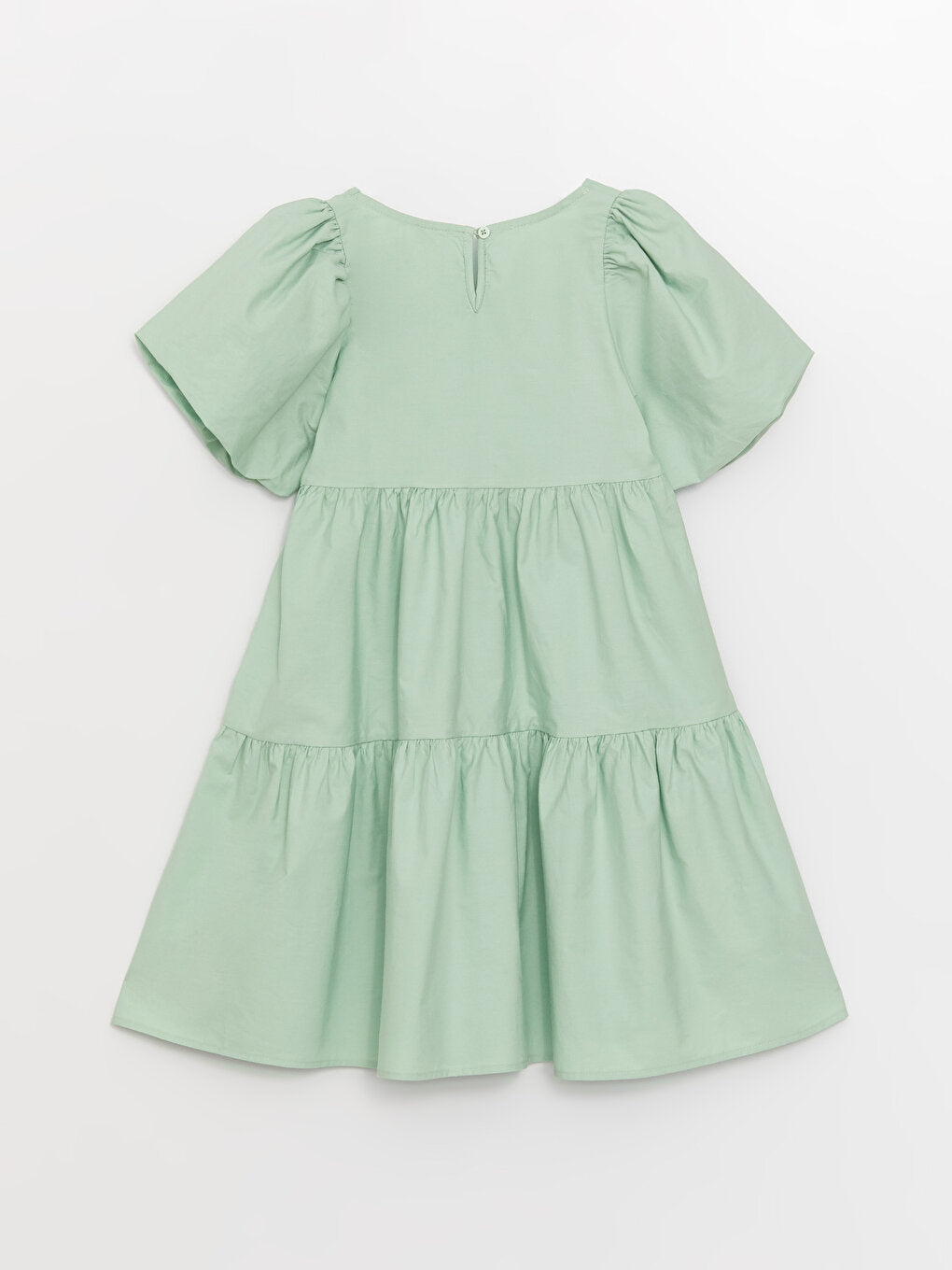 Square Neck Basic Short Sleeve Girl's Dress