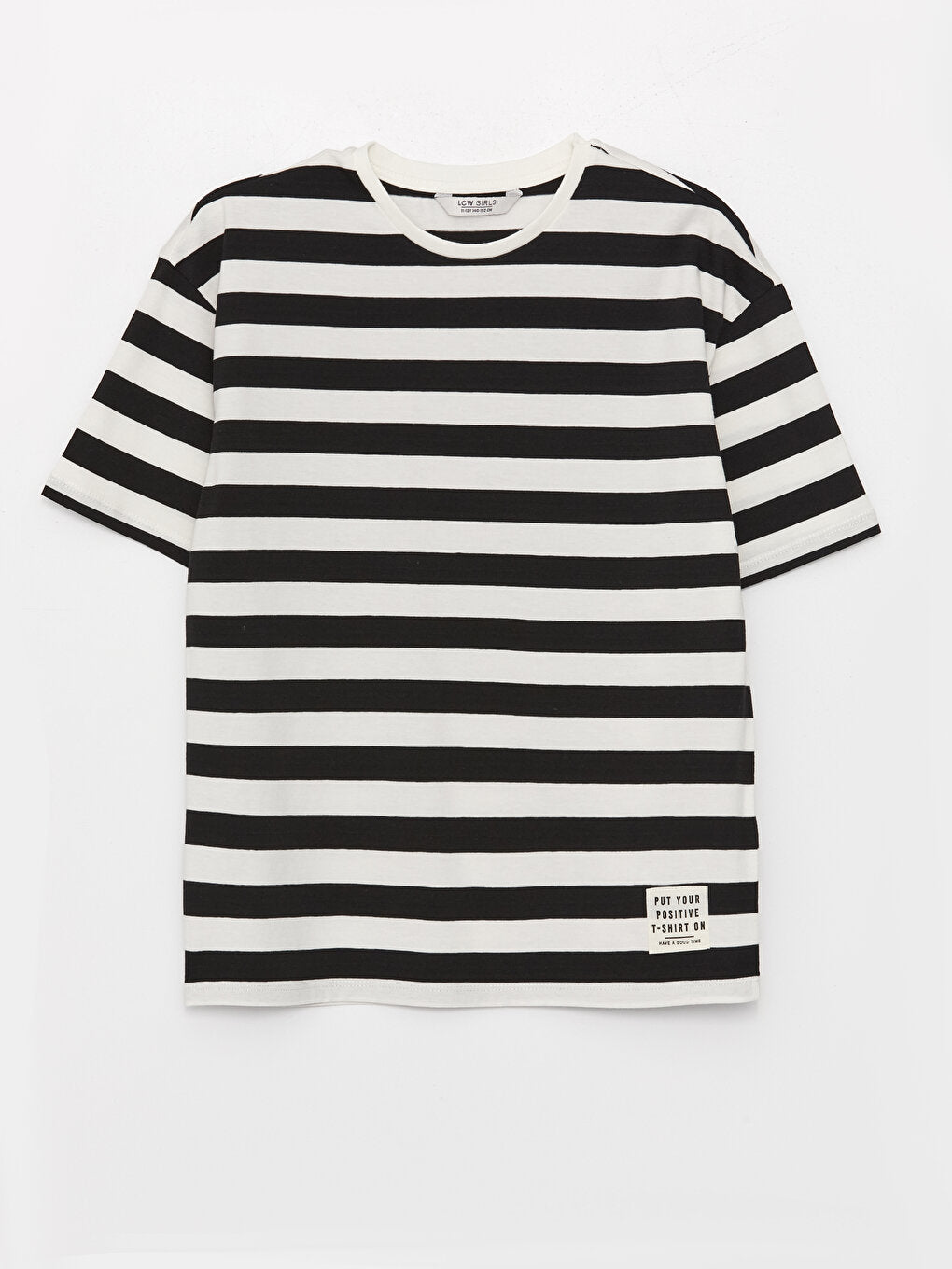 Crew Neck Striped Short Sleeve Girls' T-Shirt