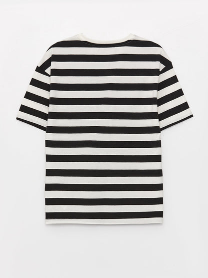 Crew Neck Striped Short Sleeve Girls' T-Shirt