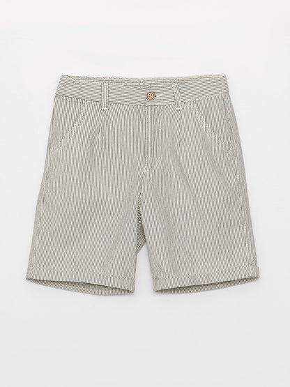 Striped Boy Shorts with Elastic Waist