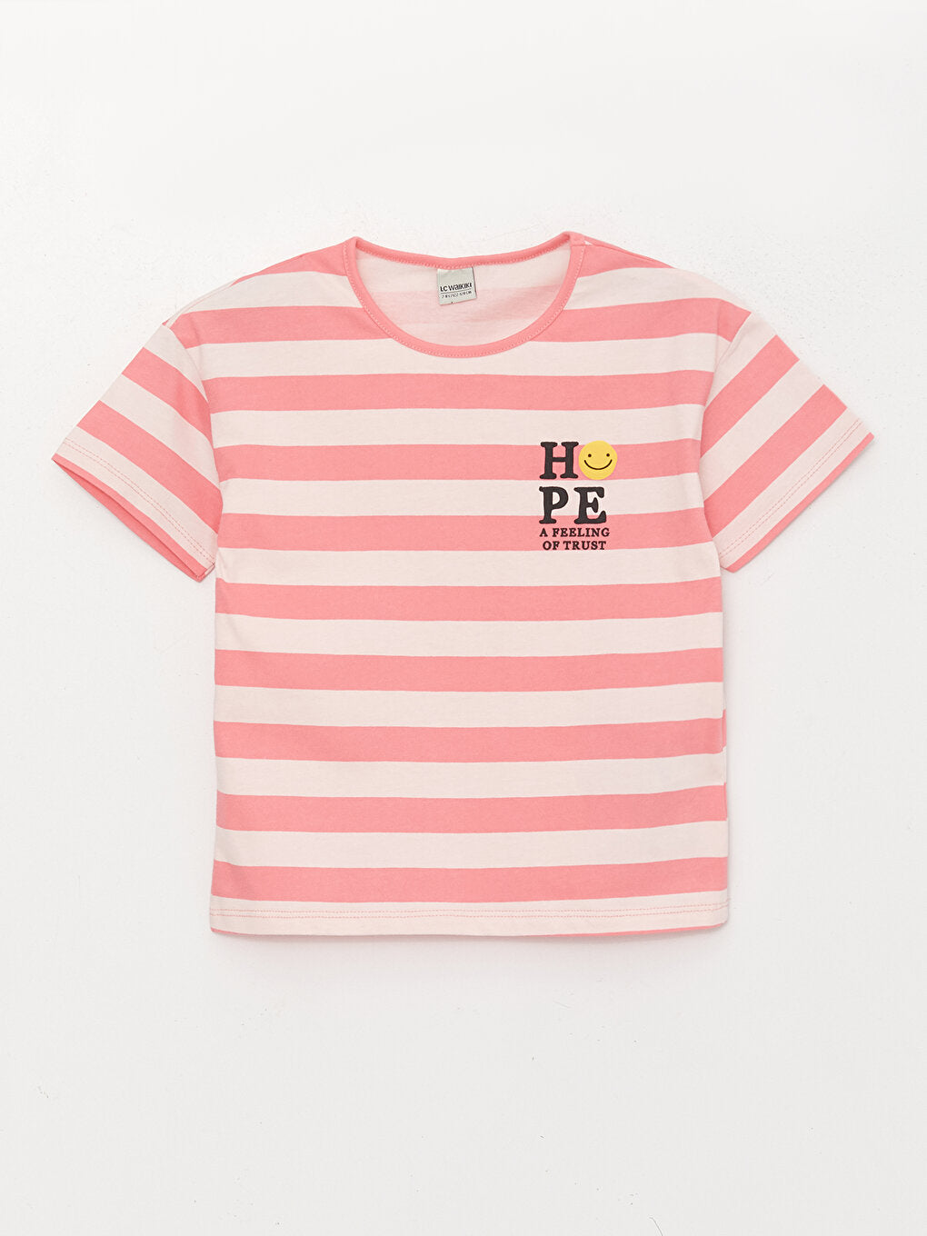 Crew Neck Striped Short Sleeve Girls' T-Shirt