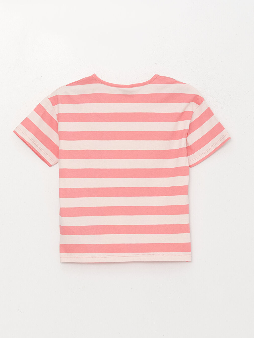 Crew Neck Striped Short Sleeve Girls' T-Shirt