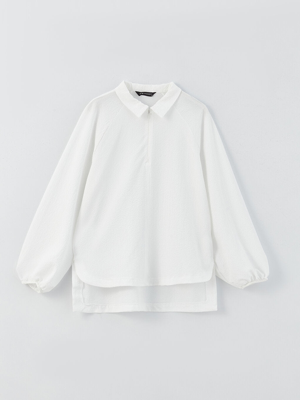 Shirt Collar Plain Long Sleeve Women's Blouse