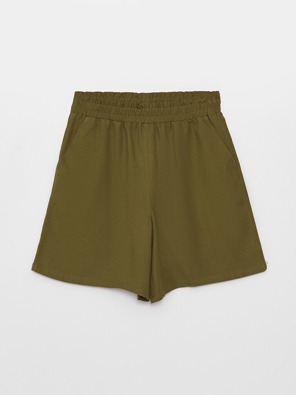 Comfortable Fit Plain Linen Blend Women's Shorts