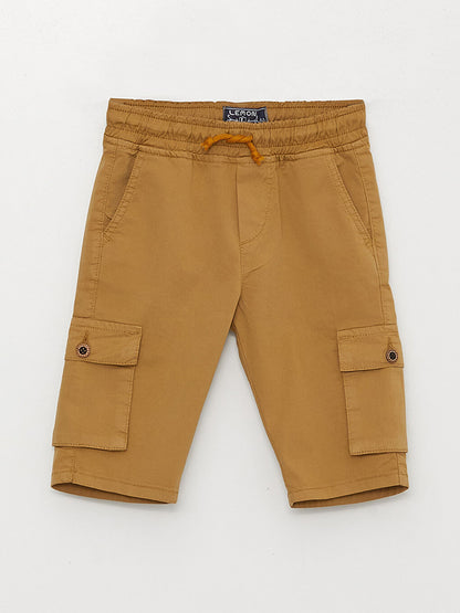 Basic Boy's Cargo Shorts with Elastic Waist