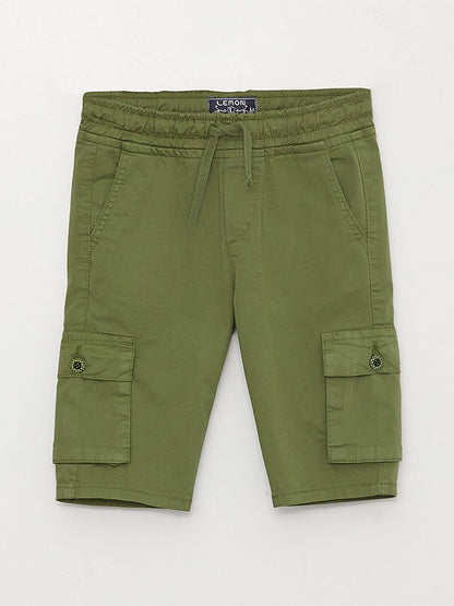 Basic Boy's Cargo Shorts with Elastic Waist