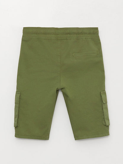 Basic Boy's Cargo Shorts with Elastic Waist