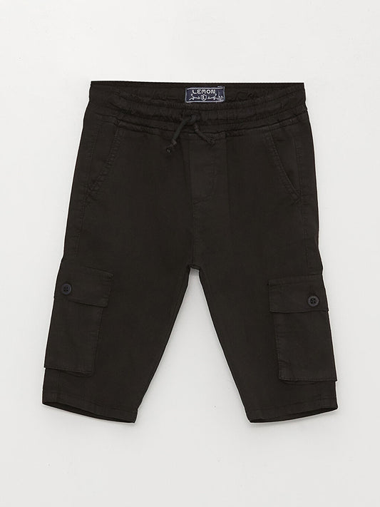 Basic Boy's Cargo Shorts with Elastic Waist