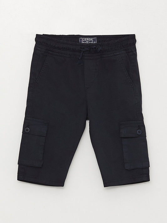 Basic Boy's Cargo Shorts with Elastic Waist