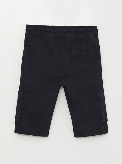 Basic Boy's Cargo Shorts with Elastic Waist