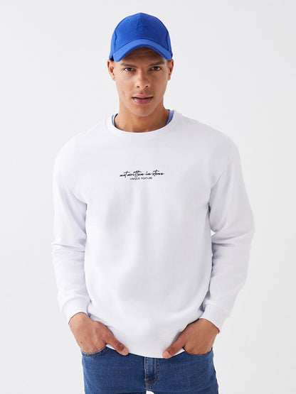 Crew Neck Long Sleeve Printed Men's Sweatshirt